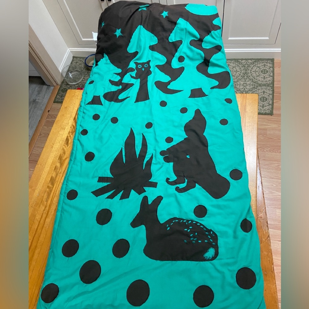 Teal kids Fairy sleeping bag from Magic Cabin
